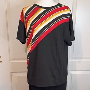 Aileen Vintage Single Stitch Striped Shirt Size Large New Old Stock